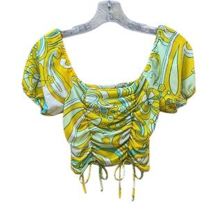 Liberty Love Retro Floral Boho Crop Top NWOT